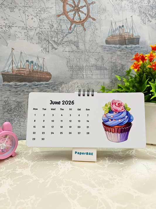 Dreamy Cupcakes - 2026 Desk Calendar with a different image for every month