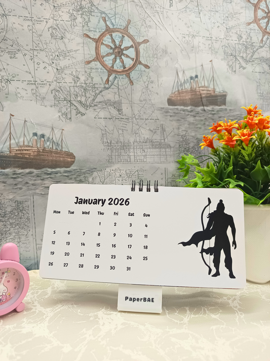 Prabhu Sri Ram - 2026 Monochrome Desk Calendar