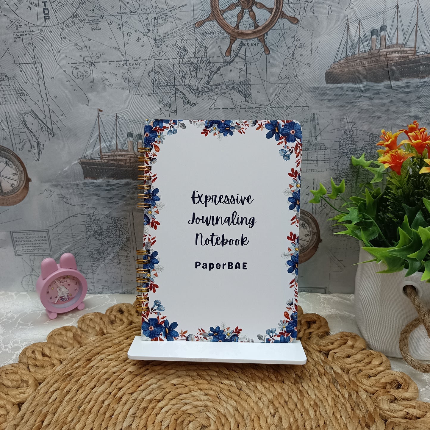 Midnight Bloom Frame - Expressive Journaling Notebook