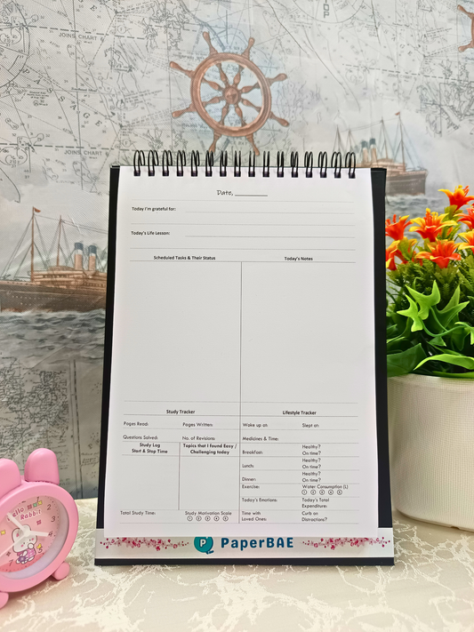 Study Flow - Undated 180 Day Desk Journal for Students - A5 Size