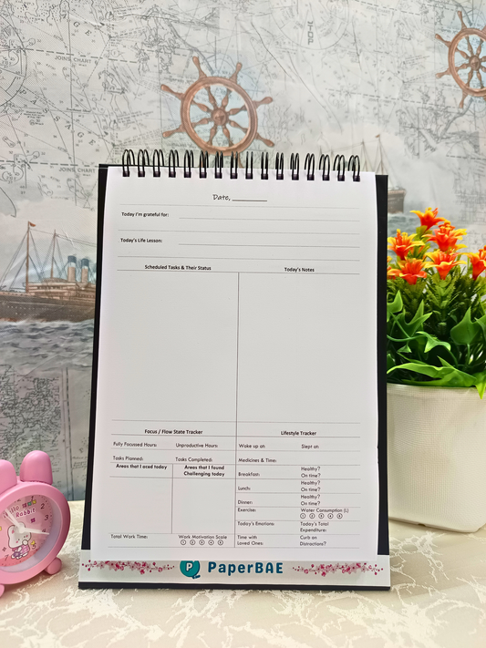 Work Flow - Undated 180 Day Desk Journal for Working Professional - A5 Size